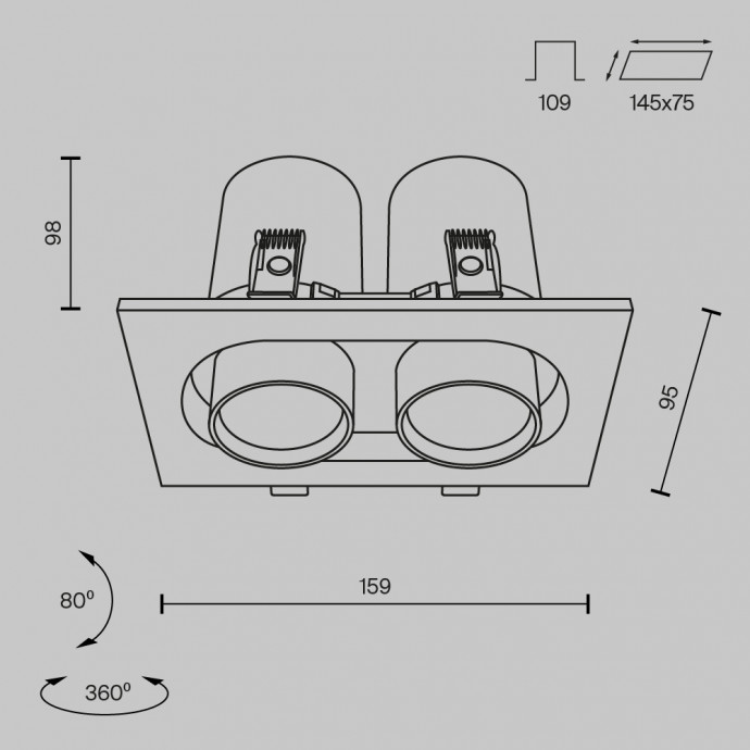 Встраиваемый светильник Maytoni Downlight DL045-02-10W3K-B