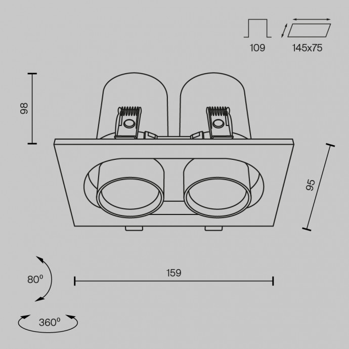 Встраиваемый светильник Maytoni Downlight DL045-02-10W4K-B