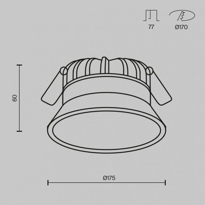Встраиваемый светильник Technical DL055-24W3-4-6K-B
