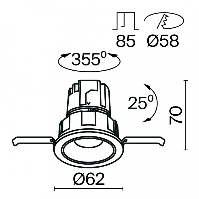 Встраиваемый светильник Maytoni Downlight DL057-7W3K-W