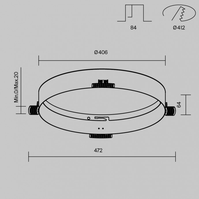 Аксессуар для встраиваемого светильника Technical DLA032-TRS45-W