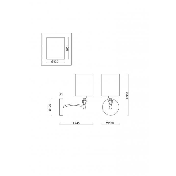 Настенный светильник (бра) Freya FR1007WL-01BS