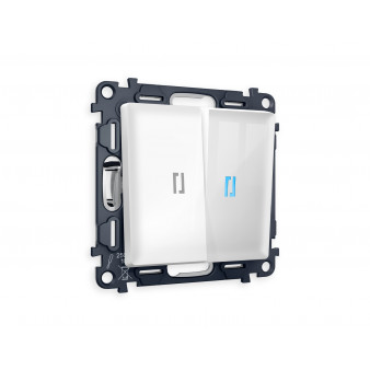 MA104020 Комплект механизма 2-кл выключателя с подсветкой 10000K ALFA Белый глянец QUANT (AP1040, VM115, G17B)