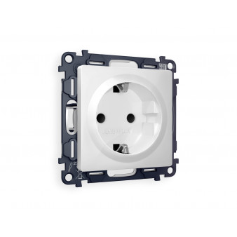 MA107010 Комплект механизма электрической розетки ALFA Белый глянец с/з с шторками QUANT (AP1070, VM141)