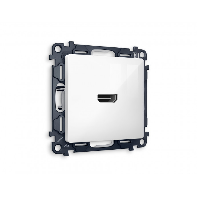 MA114010 Комплект механизма розетки HDMI 2.0 ALFA Белый глянец 40V/500mA 2.0GHz 5-18Gbit/s QUANT (AP1140, VM222)