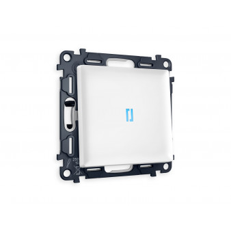 MA122020 Комплект механизма 1-кл выключателя с подсветкой10000K ALFA Белый матовый QUANT (AP1220, VM101, G17B)