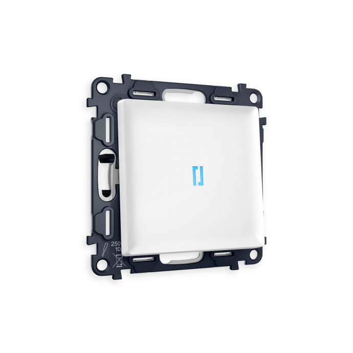 MA122020 Комплект механизма 1-кл выключателя с подсветкой10000K ALFA Белый матовый QUANT (AP1220, VM101, G17B)