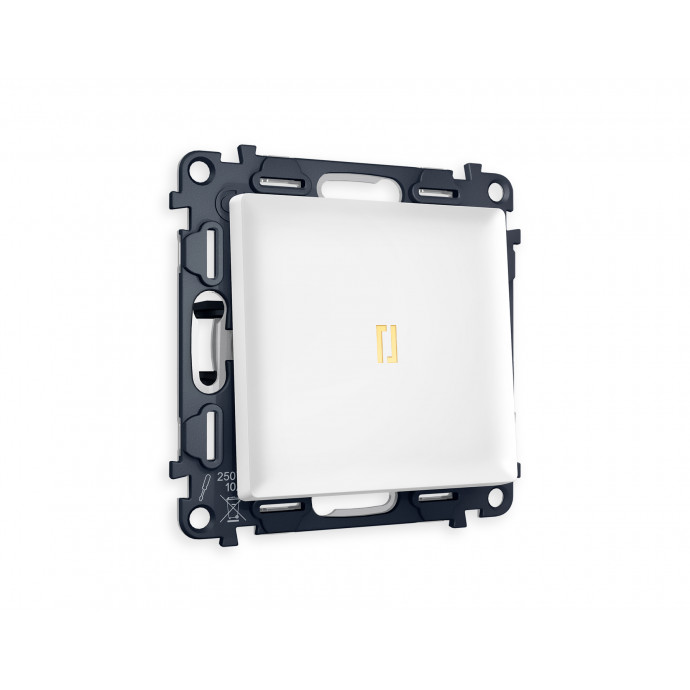 MA122030 Комплект механизма 1-кл проходного выключателя с подсветкой 3200K ALFA Белый матовый QUANT (AP1220, VM105, G22Y)