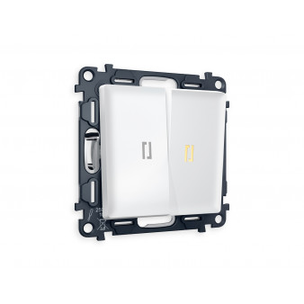 MA124030 Комплект механизма 2-кл проходного выключателя с подсветкой 3200K ALFA Белый матовый QUANT (AP1240, VM120, G22Y)