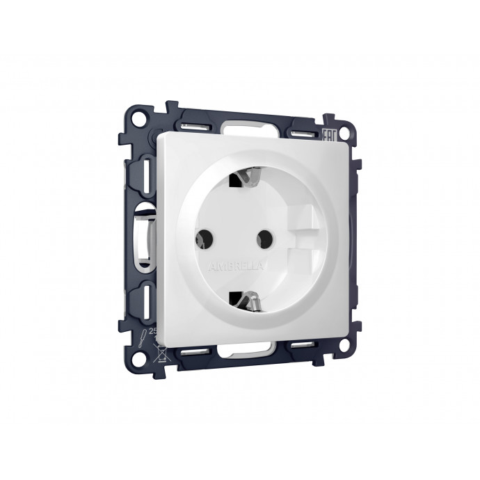 MA126010 Комплект механизма электрической розетки ALFA Белый матовый с/з на винтовых зажимах QUANT (AP1260, VM141)