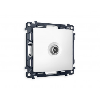 MA133030 Комплект механизма TV розетки проходной ALFA Белый матовый 5-1000 MHz 4dB QUANT (AP1330, VM211)