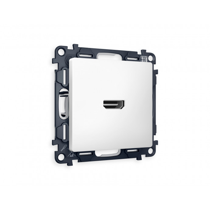 MA134010 Комплект механизма розетки HDMI 2.0 ALFA Белый матовый 40V/500mA 2.0GHz 5-18Gbit/s QUANT (AP1340, VM222)
