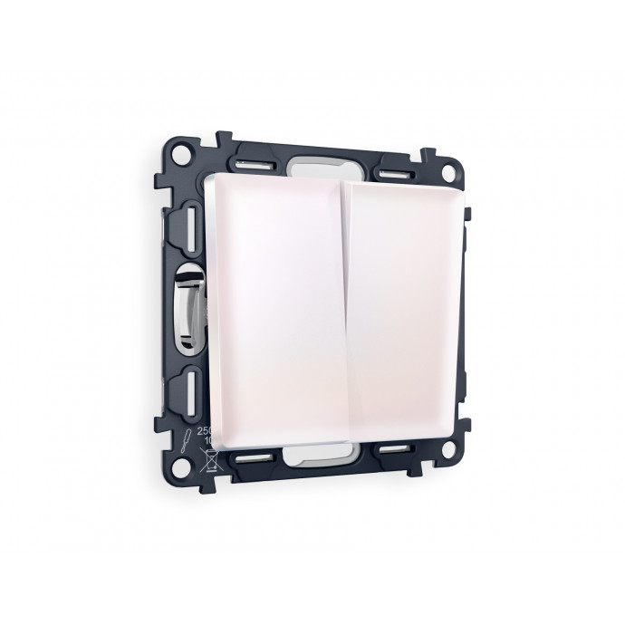 MA203010 Комплект механизма 2-кл выключателя ALFA Жемчуг QUANT (AP2030, VM115)