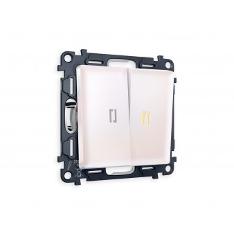 MA204010 Комплект механизма 2-кл выключателя с подсветкой 3200K ALFA Жемчуг QUANT (AP2040, VM115, G11Y)