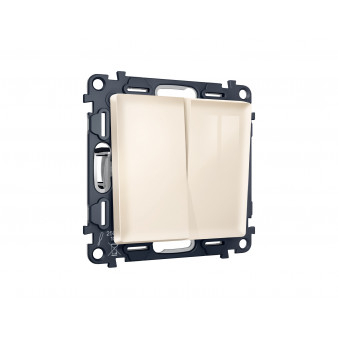 MA303010 Комплект механизма 2-кл выключателя ALFA Бежевый глянец QUANT (AP3030, VM115)