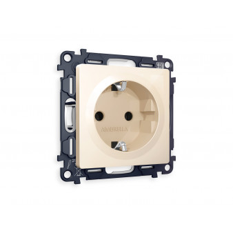 MA306010 Комплект механизма электрической розетки ALFA Бежевый глянец с/з на винтовых зажимах QUANT (AP3060, VM141)