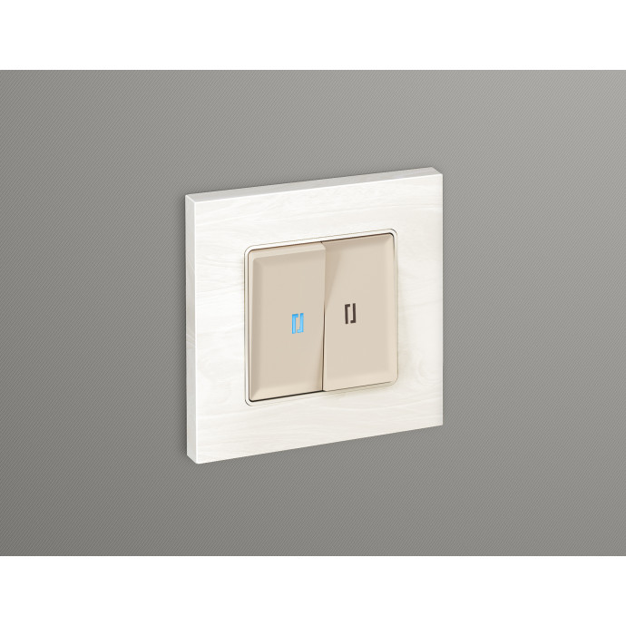 MA324020 Комплект механизма 2-кл выключателя с подсветкой 10000K ALFA Бежевый матовый QUANT (AP3240, VM115, G17B)