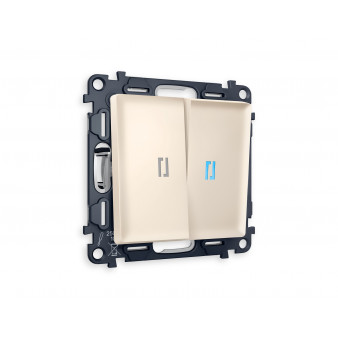 MA324040 Комплект механизма 2-кл проходного выключателя с подсветкой 10000K ALFA Бежевый матовый QUANT (AP3240, VM120, G29B)