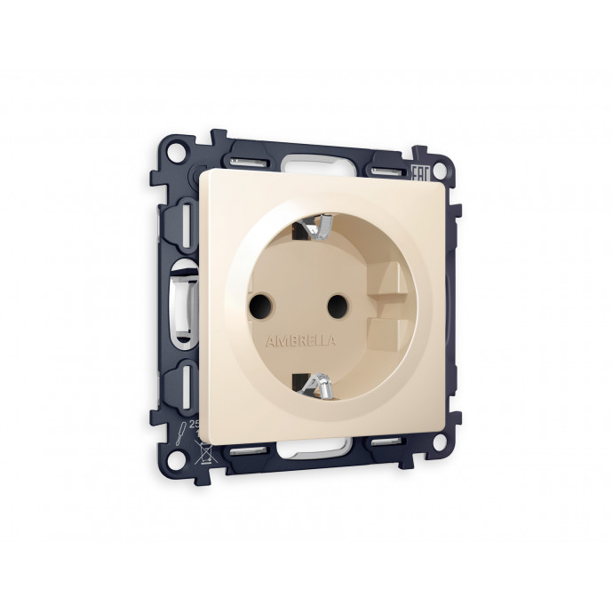 MA326010 Комплект механизма электрической розетки ALFA Бежевый матовый с/з на винтовых зажимах QUANT (AP3260, VM141)