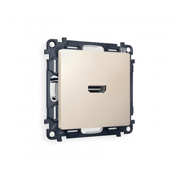 MA334010 Комплект механизма розетки HDMI 2.0 ALFA Бежевый матовый 40V/500mA 2.0GHz 5-18Gbit/s QUANT (AP3340, VM222)