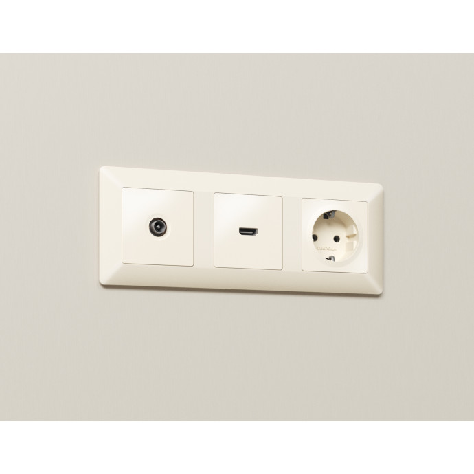 MA334010 Комплект механизма розетки HDMI 2.0 ALFA Бежевый матовый 40V/500mA 2.0GHz 5-18Gbit/s QUANT (AP3340, VM222)