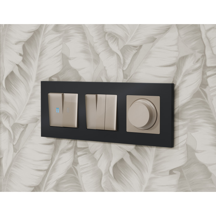 MA365510 Комплект механизма светорегулятора универсального ALFA Серо-бежевый матовый 25-600W/LED 5-300W QUANT (AP3655, VM136)