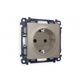 MA366010 Комплект механизма электрической розетки ALFA Серо-бежевый матовый с/з на винтовых зажимах QUANT (AP3660, VM141)