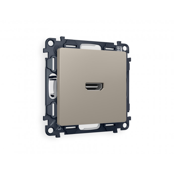 MA374010 Комплект механизма розетки HDMI 2.0 ALFA Серо-бежевый матовый 40V/500mA 2.0GHz 5-18Gbit/s QUANT (AP3740, VM222)
