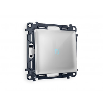 MA402020 Комплект механизма 1-кл выключателя с подсветкой 10000K ALFA Серебро глянец QUANT (AP4020, VM101, G17B)