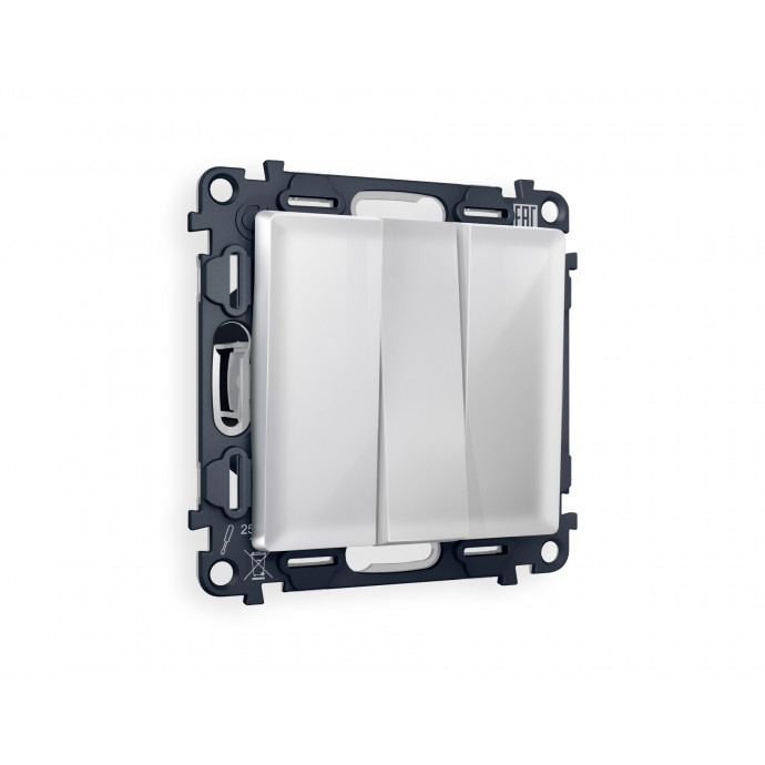 MA405010 Комплект механизма 3-кл выключателя ALFA Серебро глянец QUANT (AP4050, VM133)