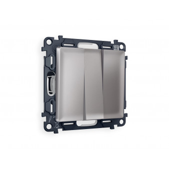 MA505010 Комплект механизма 3-кл выключателя ALFA Сталь матовый QUANT (AP5050, VM133)