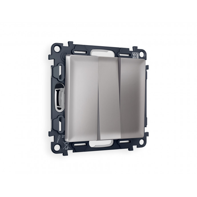 MA505010 Комплект механизма 3-кл выключателя ALFA Сталь матовый QUANT (AP5050, VM133)