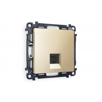 MA612030 Комплект механизма телефонной розетки ALFA Шампань RJ-11(4P4C) с шторкой QUANT (AP6120, VM190)
