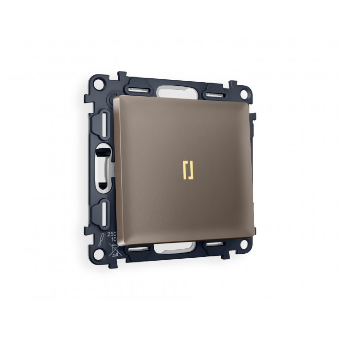 MA632010 Комплект механизма 1-кл выключателя с подсветкой 3200K ALFA Темная бронза матовый QUANT (AP6320, VM101, G11Y)