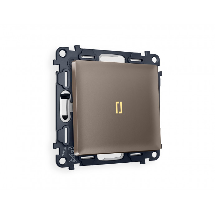 MA632030 Комплект механизма 1-кл проходного выключателя с подсветкой 3200K ALFA Темная бронза матовый QUANT (AP6320, VM105, G22Y)