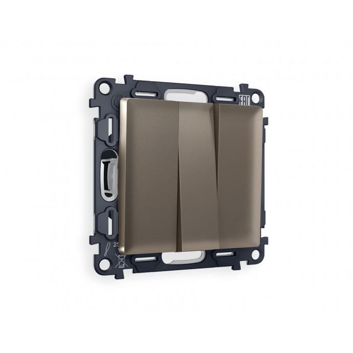 MA635010 Комплект механизма 3-кл выключателя ALFA Темная бронза матовый 10A-250V QUANT (AP6350, VM133)