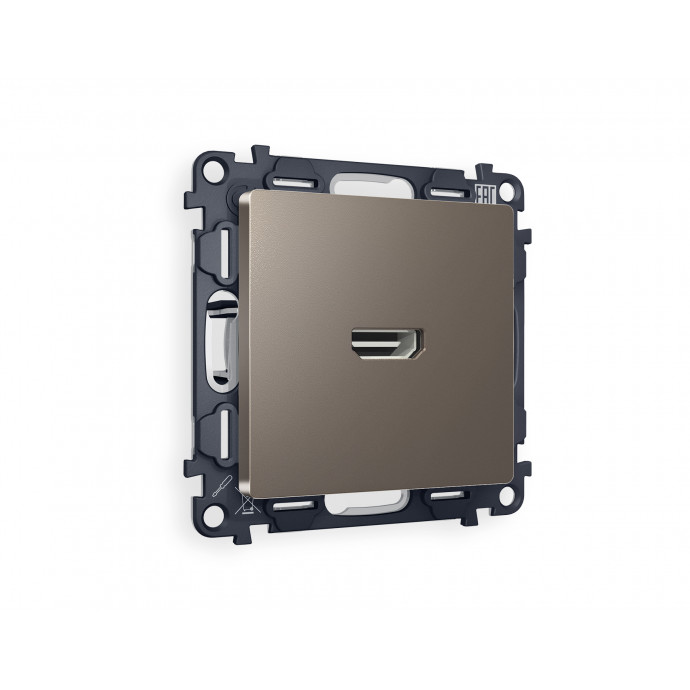 MA644010 Комплект механизма розетки HDMI 2.0 ALFA Темная бронза матовый 40V/500mA 2.0GHz 5-18Gbit/s QUANT (AP6440, VM222)