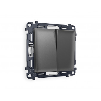 MA653010 Комплект механизма 2-кл выключателя ALFA Антрацит серый QUANT (AP6530, VM115)