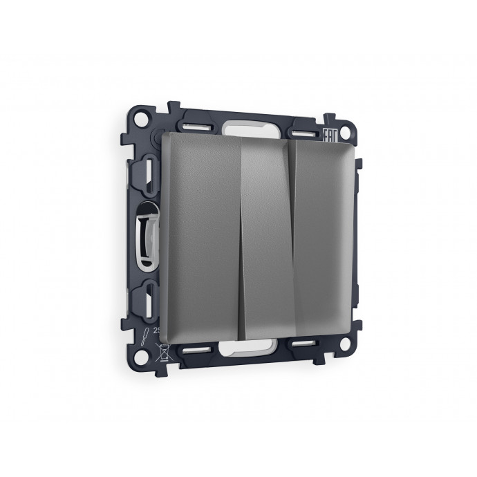 MA655010 Комплект механизма 3-кл выключателя ALFA Антрацит серый QUANT (AP6550, VM133)