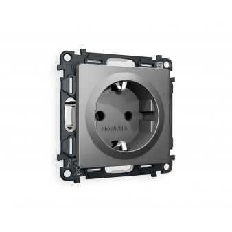 MA656010 Комплект механизма электрической розетки ALFA Антрацит серый с/з на винтовых зажимах QUANT (AP6560, VM141)