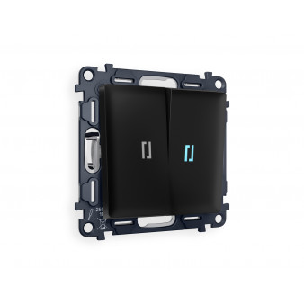 MA804020 Комплект механизма 2-кл выключателя с подсветкой 10000K ALFA Черный матовый QUANT (AP8040, VM115, G17B)