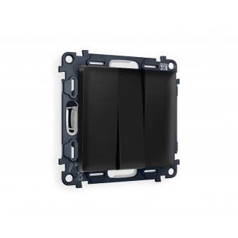 MA805010 Комплект механизма 3-кл выключателя ALFA Черный матовый QUANT (AP8050, VM133)