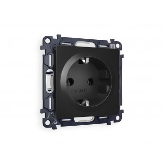 MA806010 Комплект механизма электрической розетки ALFA Черный матовый с/з на винтовых зажимах QUANT (AP8060, VM141)