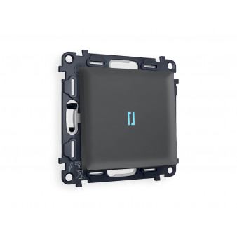 MA902040 Комплект механизма 1-кл проходного выключателя с подсветкой 10000K ALFA Графит мягкое касание QUANT (AP9020, VM105, G29B)