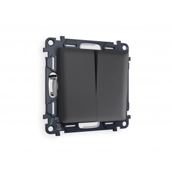 MA903010 Комплект механизма 2-кл выключателя ALFA Графит мягкое касание QUANT (AP9030, VM115)