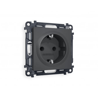 MA907010 Комплект механизма электрической розетки ALFA Графит мягкое касание с/з с шторками QUANT (AP9070, VM141)