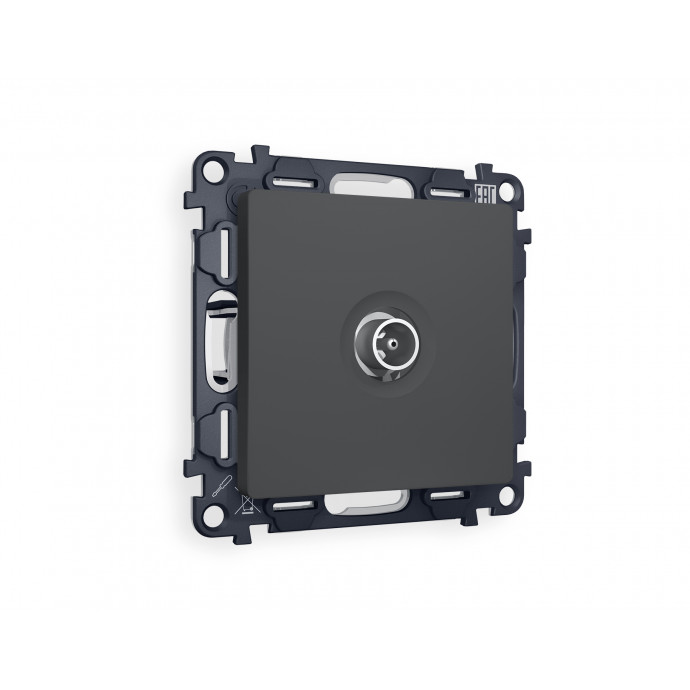 MA913030 Комплект механизма TV розетки проходной ALFA Графит мягкое касание 5-1000 MHz 4dB QUANT (AP9130, VM211)