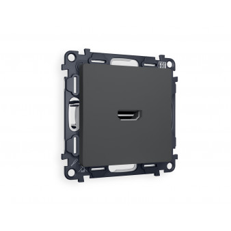 MA914010 Комплект механизма розетки HDMI 2.0 ALFA Графит мягкое касание 40V/500mA 2.0GHz 5-18Gbit/s QUANT (AP9140, VM222)