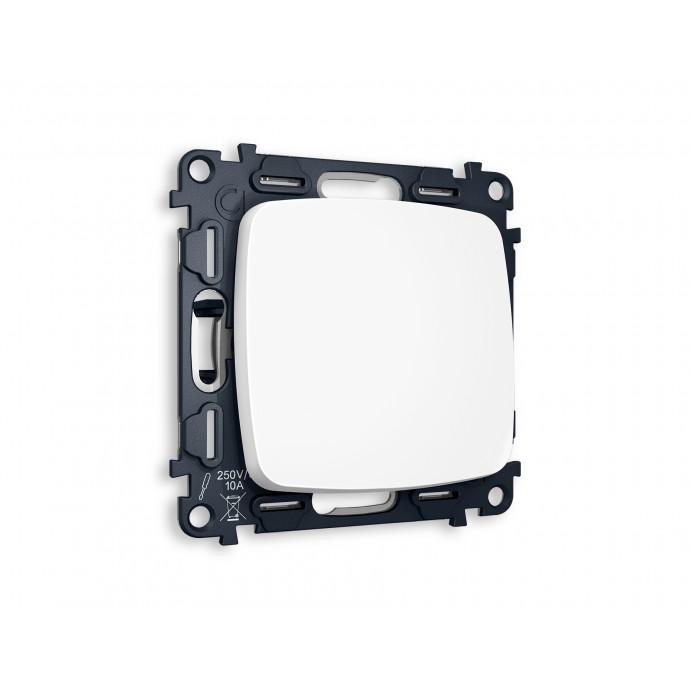 MO121020 Комплект механизма 1-кл проходного выключателя OMEGA Белый матовый QUANT (OP1210, VM105)