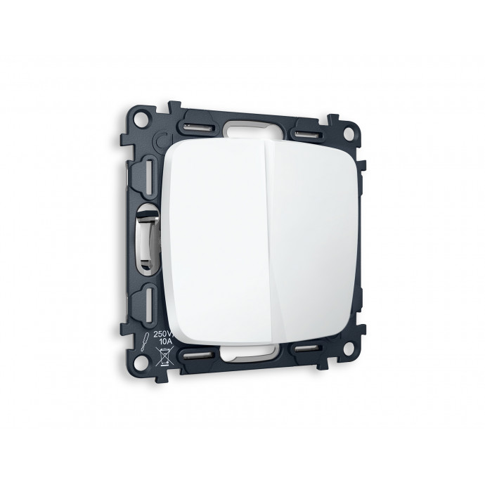 MO123010 Комплект механизма 2-кл выключателя OMEGA Белый матовый QUANT (OP1230, VM115)